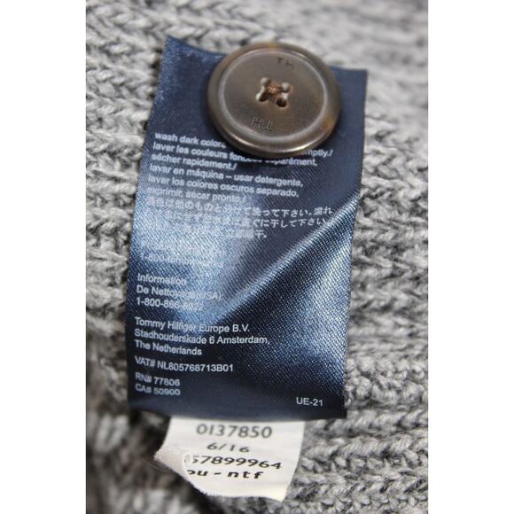 Tommy Hilfiger Henley Knit Sweater Gray LS Men's XXL Cotton Preppy Grandpa Core - Picture 6 of 11